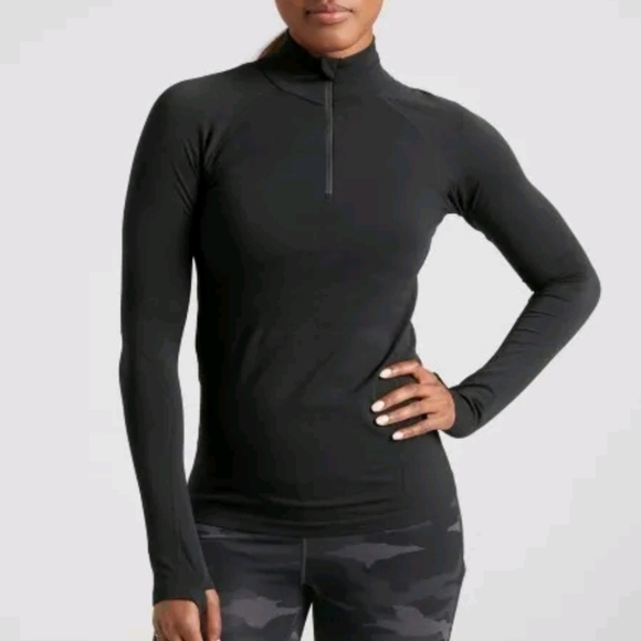 Athleta Tops - WOMENS ATHLETA BLACK 1/2 ZIP RUNNING JACKET TOP SIZE XS